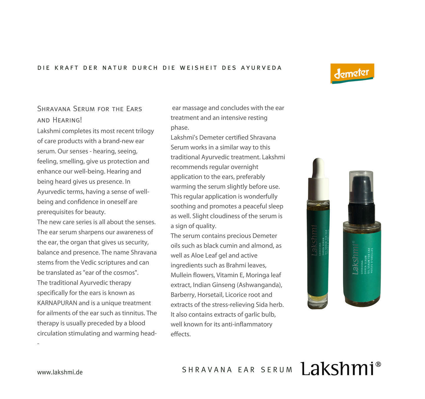Shravana - Ayurvedisches Ohren Serum (1,25 ml Phiole)