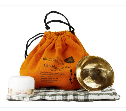 Padabhyanga Reise Set mit Kräuterghee und Schale