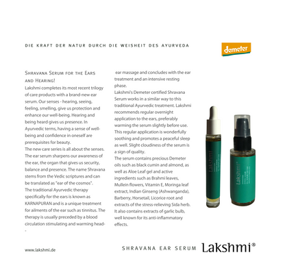 Shravana - Ayurvedisches Ohren Serum (1,25 ml Phiole)