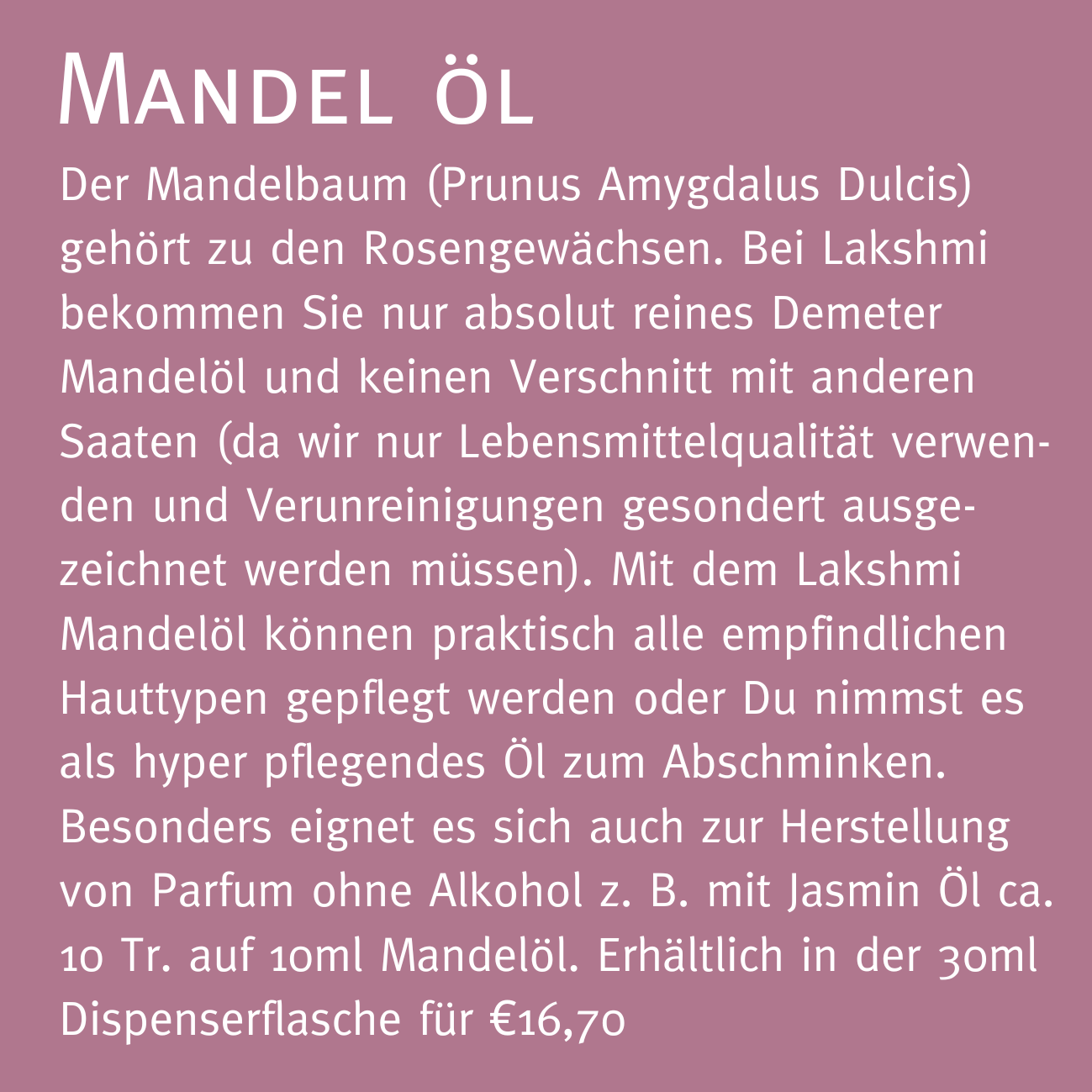 Demeter Mandel Öl 30 ml