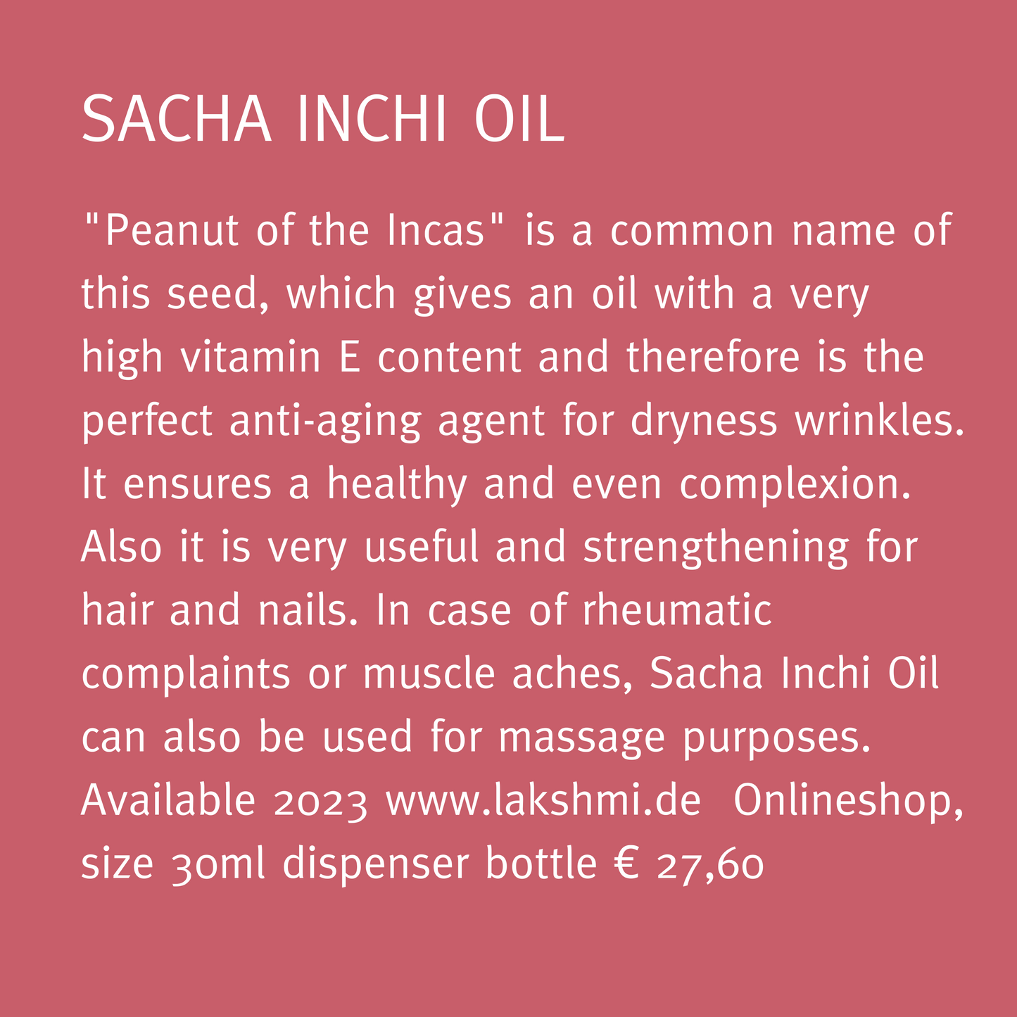 Bio Sacha Inchi Öl - Gold der Inkas